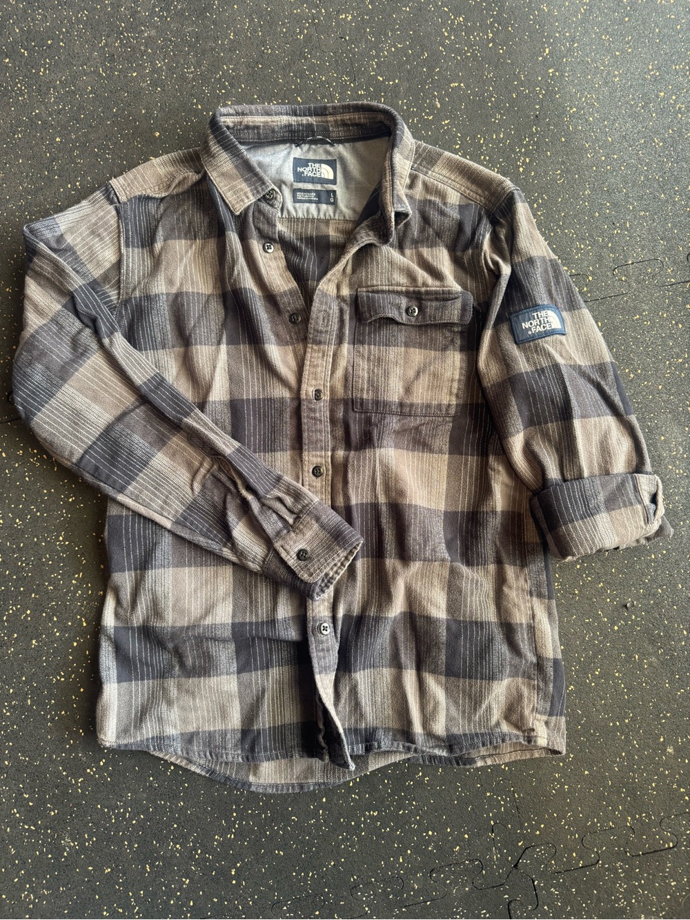 The North Face Men's Black & Grey Plaid Flannel Shirt